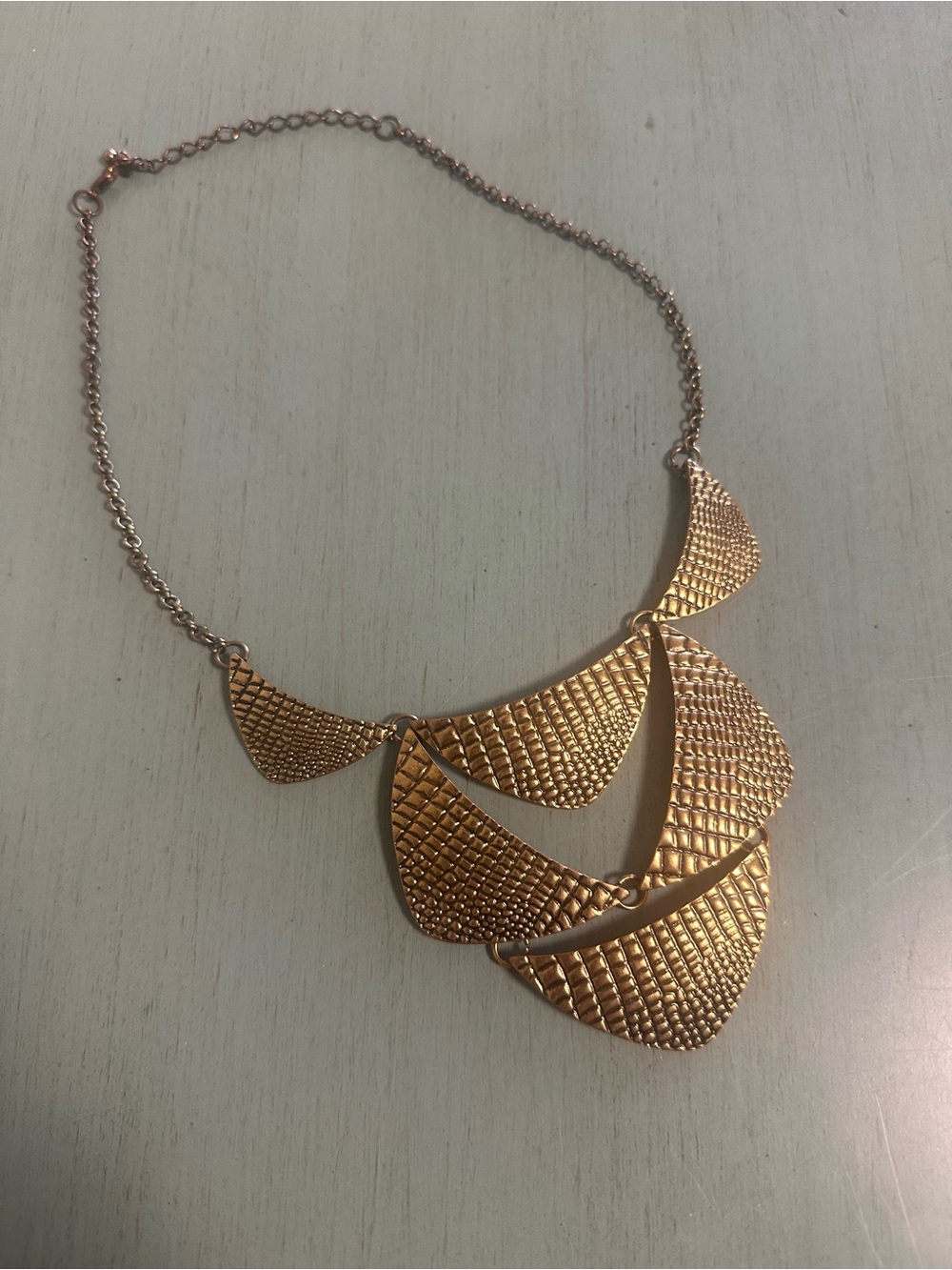 PacSun Rose Gold Textured Layered Statement Necklace